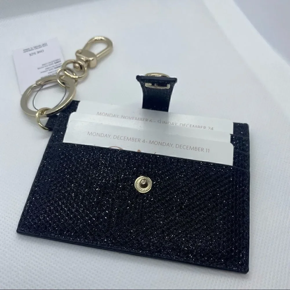 NWT White House Black Market Black Textured Card Case